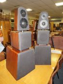 A PAIR OF UNUSUAL RETRO THREE STAGE SPEAKERS H-96 CM (2)