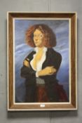 A FRAMED OIL ON CANVAS LAID ON BOARD PORTRAIT STUDY OF A WOMAN SIGNED N K DAY, SIZE 75 CM X 50 CM