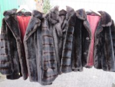 THREE VINTAGE FAUX FUR JACKETS TO INCLUDE TWO FRENCH TISSAVEL EXAMPLES (Sizes 1 x 36 2 and 2 x 40