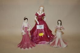 THREE COALPORT LADY FIGURES, LADIES OF FASHION BELINDA, BEAU MONDE SILVIA, AND HEART TO HEART LOVE
