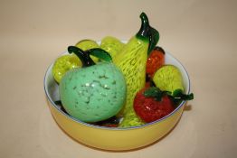 A COLLECTION OF STUDIO GLASS FRUITS