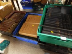 FOUR TRAYS OF MOSTLY VINTAGE BOOKS (PLASTIC TRAYS NOT INCLUDED)