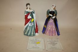 TWO ROYAL DOULTON QUEENS OF THE REALM FIGURES, QUEEN ANNE HN3141 AND MARY QUEEN OF SCOTS HN3142