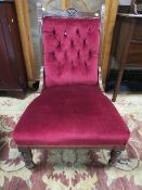 AN EDWARDIAN MAHOGANY LADIES CHAIR