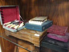 A COLLECTION OF CUTLERY SETS TO INCLUDE AN OAK CASED CANTEEN