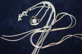 TWO MODERN SILVER / 925 NECKLACES - APPROX 11G