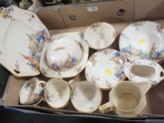 A TRAY OF HAMPTON OLD ENGLAND GARDENS CHINA
