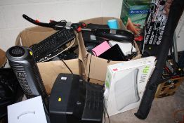 A MIXTURE OF ELECTRICALS, HOUSEHOLD GOODS, HAND TOOLS ETC