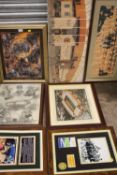 A COLLECTION OF WOLVERHAMPTON WANDERERS WALL MOUNTED PICTURES TO INCLUDE A MOLINEAUX PRINT