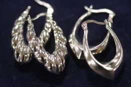 TWO PAIRS OF SILVER / 925 EARRINGS - APPROX 8.5G