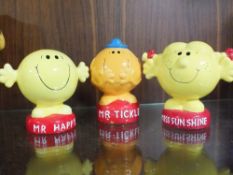THREE MODERN CERAMIC MR MEN MONEY BANKS