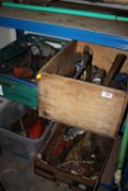 THREE BOXES OF TOOLS PARTS ETC