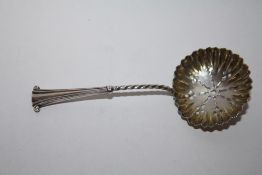 A HALLMARKED SILVER SIFTER SPOON