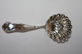A HALLMARKED SILVER SIFTER SPOON
