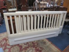 A PAIR OF LARGE UNUSUAL SUEDE HEADBOARDS W-202 CM (2)