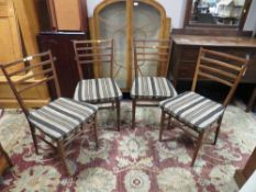 A SET OF FOR RETRO 'MEREDEW' TEAK DINING CHAIRS