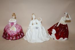 TWO ROYAL DOULTON LADY FIGURES, VICTORIA HN2471 AND GAIL HN2937 TOGETHER WITH A COALPORT LADIES OF