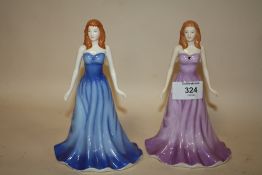 TWO ROYAL DOULTON GEMSTONE COLLECTION FIGURES, FEBRUARY AMETHYST AND SEPTEMBER SAPPHIRE