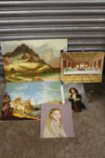 A COLLECTION OF UNFRAMED OIL PAINTINGS TO INCLUDE PORTRAIT STUDIES, LANDSCAPES ETC - LARGEST 60.5 CM