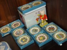 A BOXED ROYAL DOULTON RUPERT THE BEAR FIGURE TOGETHER WITH FIVE BOXED COALPORT DISH SETS
