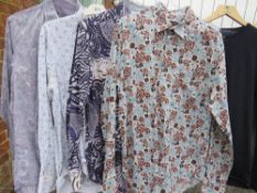 FOUR GENT SHIRTS - Mulberry L, Robert Graham M, etc., together with two jumpers - Nicole Farhi L,