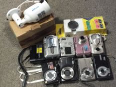 A QUANTITY OF DIGITAL CAMERAS ETC.