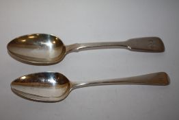TWO HALLMARKED SILVER TABLE SPOONS