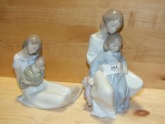 TWO NAO FIGURES OF WOMEN AND CHILDREN, MODEL NUMBERS 1446 AND 1429