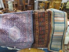 THREE ASSORTED MODERN WOOLLEN / SYNTHETIC RUGS (3)