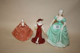 THREE COALPORT FIGURES, LADIES OF FASHION HENRIETTA, LINDSAY, AND DEBUTANTE GINA