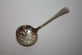 A HALLMARKED SILVER SIFTER SPOON