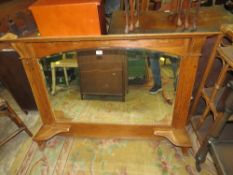 A VINTAGE OAK OVERMANTLE MIRROR H-90 W-126 CM