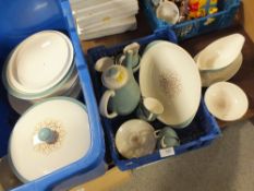 TWO BOXES OF ROYAL DOULTON DESERT STAR CHINA TO INCLUDE TUREENS
