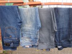 FOUR PAIRS OF MENS DESIGNER JEANS - Super 7 'Slimmy W 32