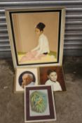 FOUR ASSORTED OIL PAINTINGS TO INCLUDE PORTRAIT STUDIES, ALL SIGNED N K DAY