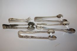 FIVE PAIRS OF HALLMARKED SILVER SUGAR TONGS