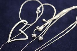 TWO MODERN SILVER / 925 NECKLACES - APPROX 9.8G