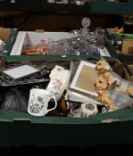 TWO BOXES OF CERAMICS AND GLASSWARE