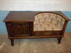AN OAK TELEPHONE MEDIA SEAT TABLE