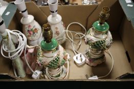 FIVE CERAMIC LAMP BASES