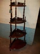 A MAHOGANY FOUR SHELF WOTNOT