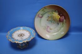 A VICTORIAN COMPORT AND A WALL PLAQUE