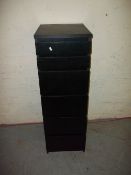 A MODERN BLACK IKEA VANITY DRESSING UNIT WITH SIX DRAWERS