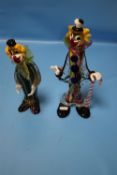 TWO MURANO CLOWNS