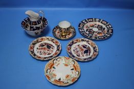 A ROYAL CROWN DERBY IMARI DUO TOGETHER WITH OTHER SIMILAR PATTERNED CERAMICS