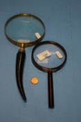 TWO VINTAGE MAGNIFYING GLASSES