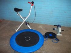 A TRAMPOLINE, A PEDAL EXERCISER, A FOLDING EXERCISE BIKE ETC.