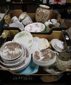 TWO TRAYS OF CHINA TO INCLUDE ROYAL DOULTON, ROYAL WORCESTER, ETC.