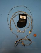 A SMALL QUANTITY OF WHITE METAL JEWELLERY