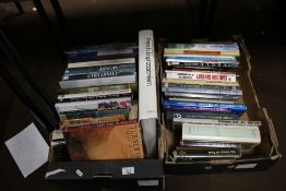 TWO TRAYS OF BOOKS - ART REFERENCE, DESIGN AND PERFORMING ARTS